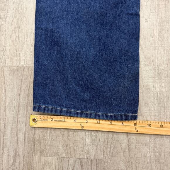 Carhartt Loose Straight Denim Dungaree Jeans Men's 32x30 Blue Dark Wash Workwear - Picture 10 of 11